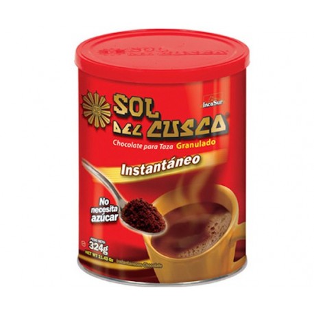 Chocolate Sol del Cusco para taza Instantáneo Tradicional IncaSur 324g
