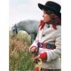 Cinturón Celeste peruano bordado en lana de Huancayo - Titi Guiulfo