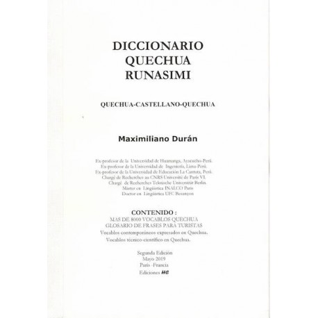 Hablemos Quechua / Runasimita Rimasun - Maximiliano Durán Ed. HS - EL INTI - Tu Tienda Peruana