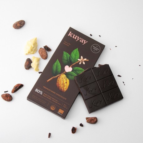 Tableta de Chocolate Oscuro Orgánico Premium 80% Kuyay 70g