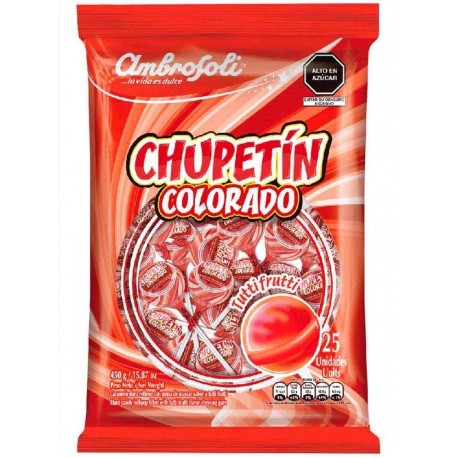 Chupetín Colorado Tuttifrutti Ambrosoli 25x18g