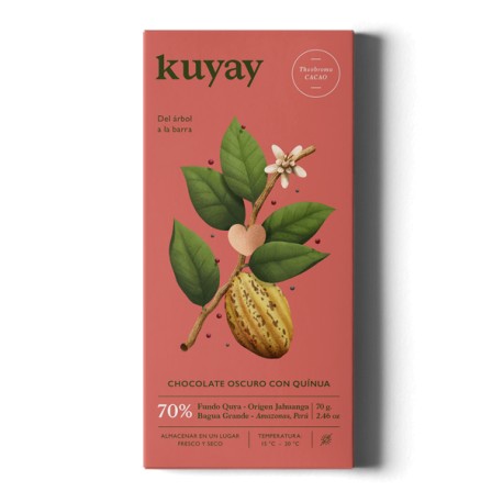 Chocolate Oscuro Orgánico con Quinua 70% Kuyay 70g