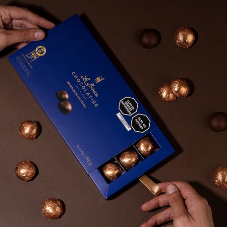 Bombones de chocolate rellenos con Pisco La Ibérica Chocolatier 180g - EL INTI - Tu Tienda peruana